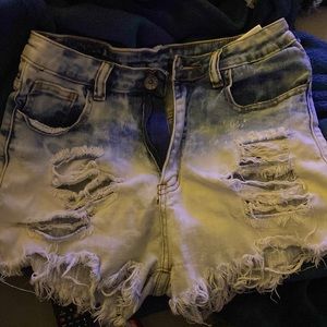 3 jeans shorts , white,blue, color jeans